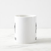 Mug Nom du monogramme initial noir blanc (Centre)