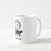 Mug Nom du monogramme Kitty initial Chat Lover Blanc N (Devant droit)