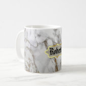 Mug Nom du monogramme Marble Rose Gold Musique (Devant gauche)