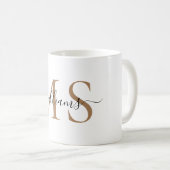 Mug Nom du monogramme noir et or (Devant droit)
