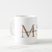 Mug Nom du monogramme noir et or (Devant gauche)