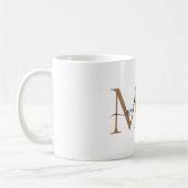 Mug Nom du monogramme noir et or (Gauche)