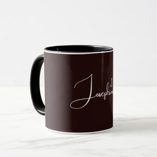 Mug Nom du monogramme or noir (Devant gauche)