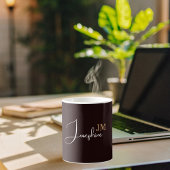 Mug Nom du monogramme or noir