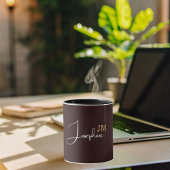 Mug Nom du monogramme or noir