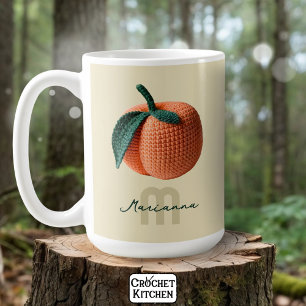 Mug Nom du monogramme Pêche au Crochet moderne minimal