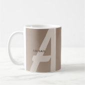 Mug Nom du monogramme personnalisé Brown Mocha (Gauche)