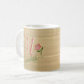 Mug Nom du monogramme personnalisé Glam Gold (Devant gauche)