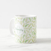 Mug Nom du monogramme personnalisé Nature Fern Motif f (Devant gauche)