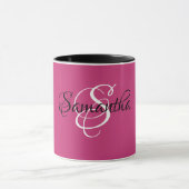 Mug Nom du monogramme Script initial Magenta (Centre)