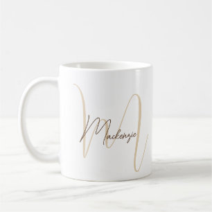 Mug Nom du monogramme Script initial Simple