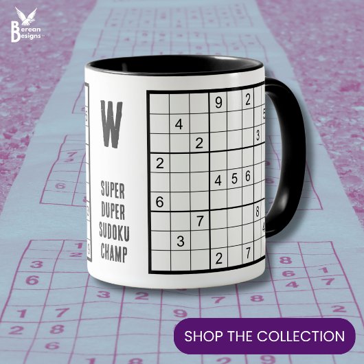 Mug Nom du monogramme Sudoku