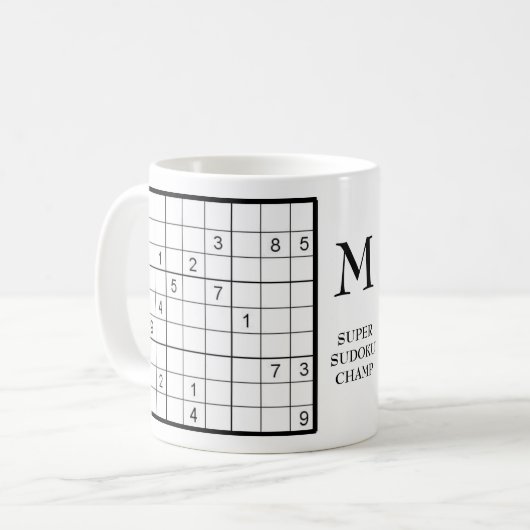 Mug Nom du monogramme Sudoku (Devant gauche)