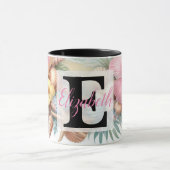 Mug Nom du monogramme sur l'aquarelle Fleurs coquillag (Centre)