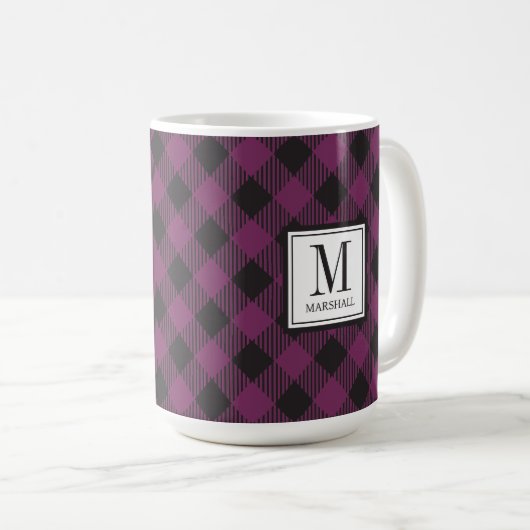 Mug Nom du monogramme violet de Buffalo (Devant droit)