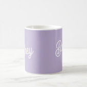 Mug Nom du monogramme violet de lavande chic personnal (Centre)