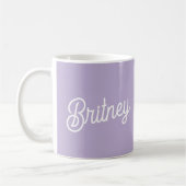 Mug Nom du monogramme violet de lavande chic personnal (Gauche)