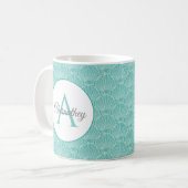 Mug Nom du monogramme White Sea Shell Motif Beach Hous (Devant gauche)