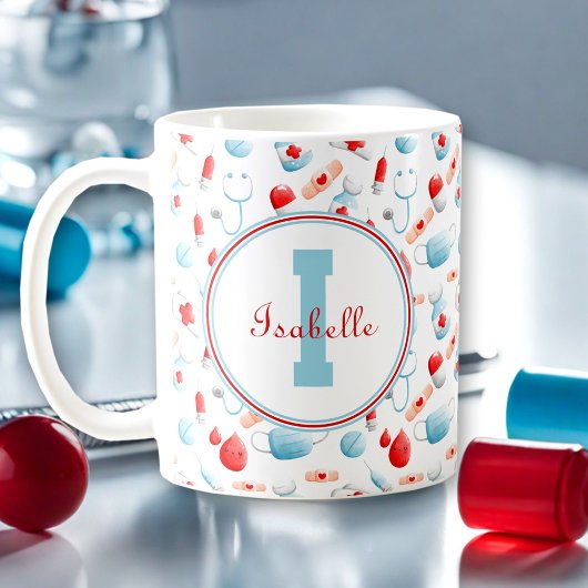 Mug Nom du Motif Médicale Monogram Nurse
