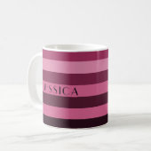 Mug Nom du Motif Moderne Pink Stripes (Devant gauche)