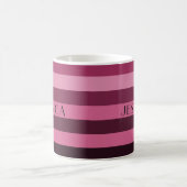 Mug Nom du Motif Moderne Pink Stripes (Centre)