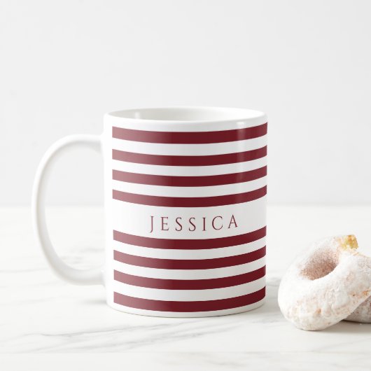 Mug Nom du Motif Winery Red Stripes (Avec donut)