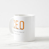 Mug Nom du PDG Orange Black (Devant gauche)