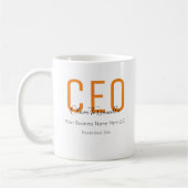Mug Nom du PDG Orange Black (Gauche)
