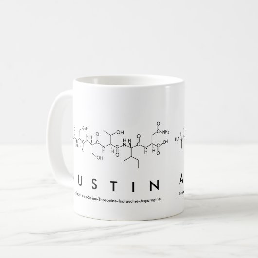 Mug nom du peptide Austin (Devant gauche)