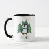 Mug Nom du petit pingouin de Noël mignon (Gauche)