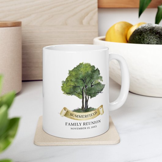 Mug Nom du ruban de l'arbre de réunion de famille pers