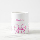 Mug Nom du script à ruban rose chaud (Centre)
