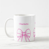 Mug Nom du script à ruban rose chaud (Gauche)