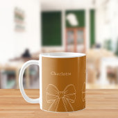 Mug Nom du script arc de pêche orange brûlé
