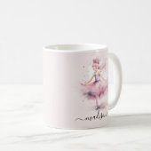 Mug Nom du script de la ballerine de Noël rose (Devant droit)