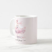 Mug Nom du script de la ballerine de Noël rose (Devant gauche)