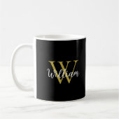 Mug Nom du script Monogramme moderne (Gauche)