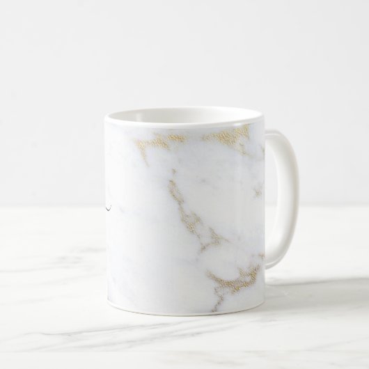 Mug Nom du script Monogramme personnalisé initial (Devant droit)