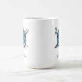 Mug Nom du sport de neige sur ski personnalisé (Centre)