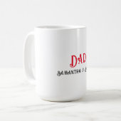 Mug Nom du texte personnalisé Papa (Devant gauche)