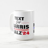 Mug Nom du texte personnalisé pour Harris Walz 2024 El (Devant gauche)