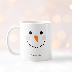 Mug Nom du visage du bonhomme de neige mignon