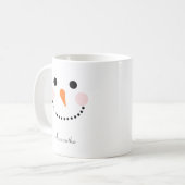 Mug Nom du visage du bonhomme de neige mignon (Devant gauche)