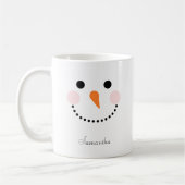 Mug Nom du visage du bonhomme de neige mignon (Gauche)
