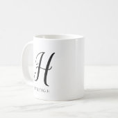 Mug Nom élégant chic avec monogramme (Devant gauche)