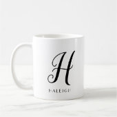 Mug Nom élégant chic avec monogramme (Gauche)