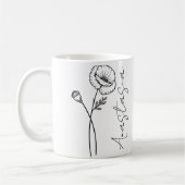 Mug Nom élégant de script Coquelicot Fleur de naissanc (Gauche)