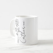 Mug Nom élégant de script Fleur de rose du mois de nai (Devant gauche)