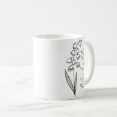 Mug Nom élégant de script Fleur du mois de naissance d (Devant droit)