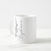 Mug Nom élégant de script Pied-d'alouette Fleur de nai (Devant gauche)